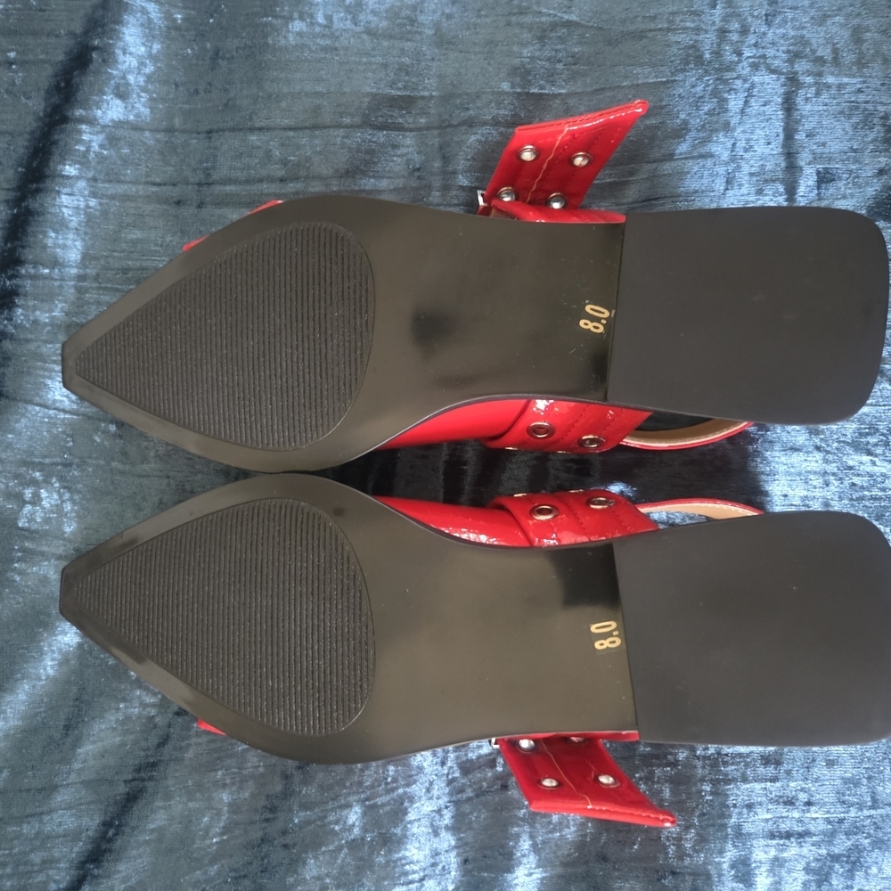 Steve Madden Red Slip On Slingback Women's Flats / Shoes Size 8 - Picture 2 of 5